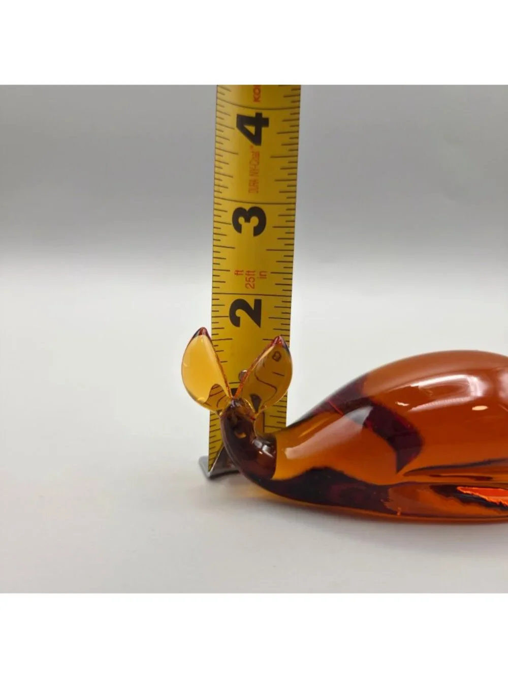 Pilgrim Handblown Glass Whale Figurine Amber Color Decorative Collectible 1950s